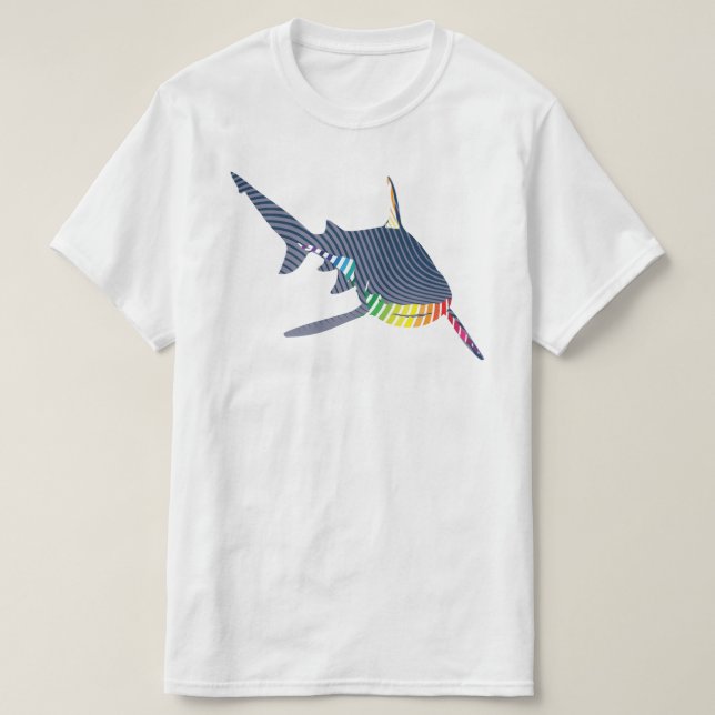 Camiseta Swoosh de color de tiburón (Diseño del anverso)