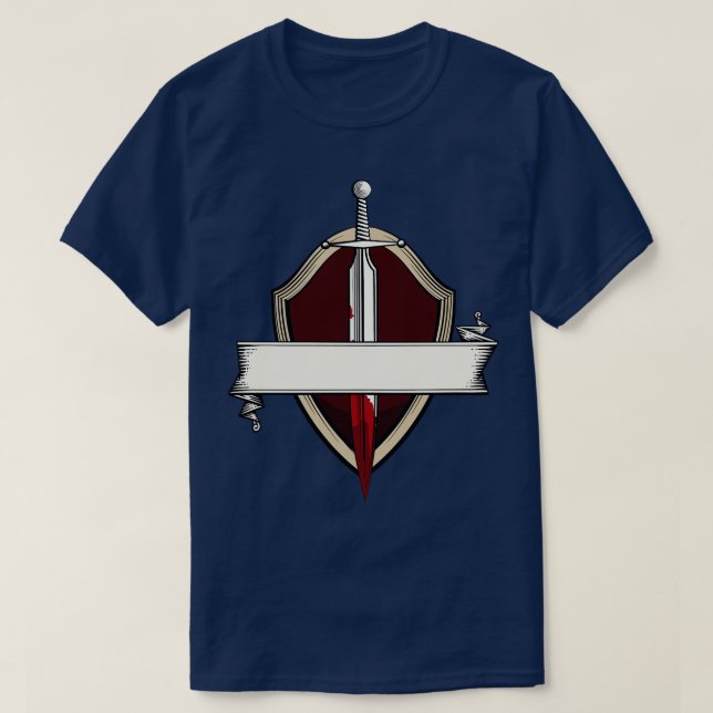 Camiseta Sword Banner Coat Of Arms Media Sword Fight (Diseño del anverso)