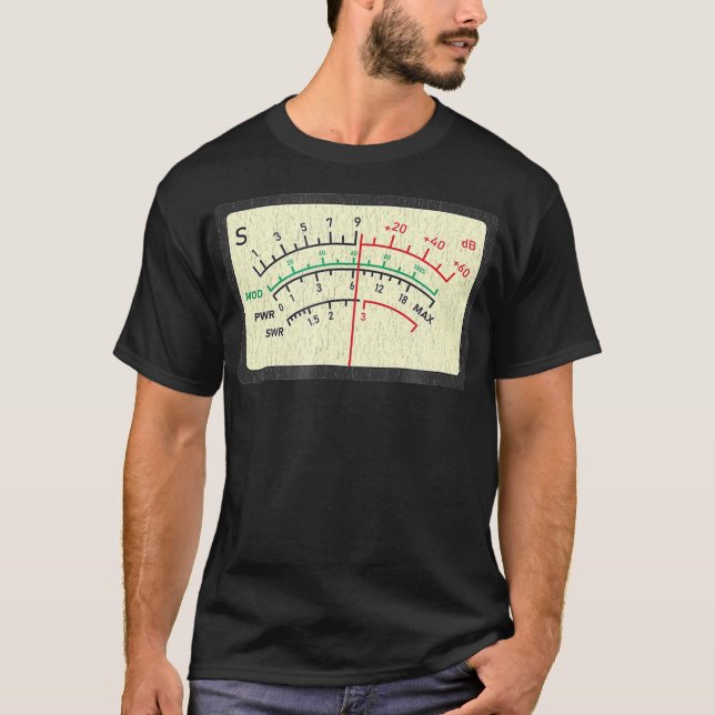 Camiseta SWR Meter Amateur Ham Radio Novelty Distressed (Anverso)