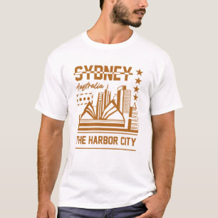 Camiseta Sydney Australia Puerto Ciudad Moderno Diseño de h