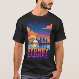 Camiseta Sydney Australia Skyline Sunset Retro Travel
