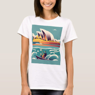 Camiseta Sydney Opera House Australia pintura recuerdo