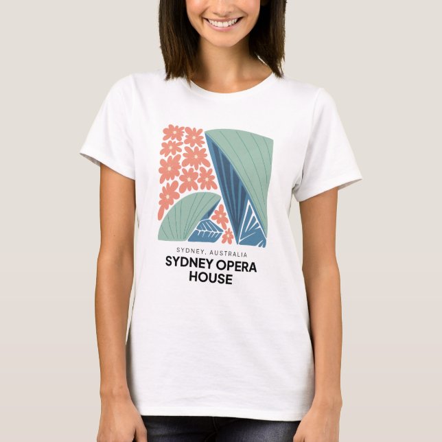 Camiseta Sydney Opera House Australia viajes floridos (Anverso)