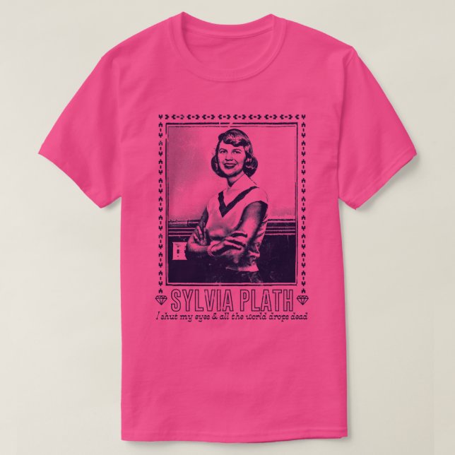 Camiseta Sylvia Plath Retro Fan Art Design 1 (Diseño del anverso)