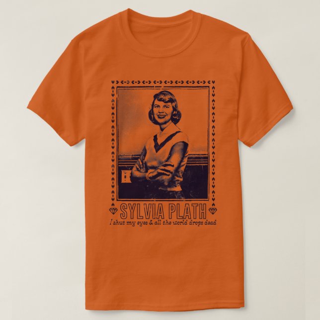 Camiseta Sylvia Plath Retro Fan Art Design 1 (Diseño del anverso)