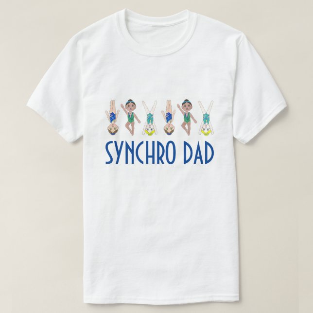 Camiseta SYNCHRO DAD Nombre de hija de natación sincronizad (Diseño del anverso)