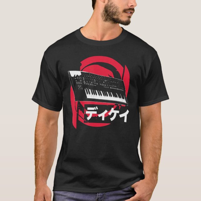 Camiseta Synthesizer Japanese Analog Synthwave Techno Synth (Anverso)