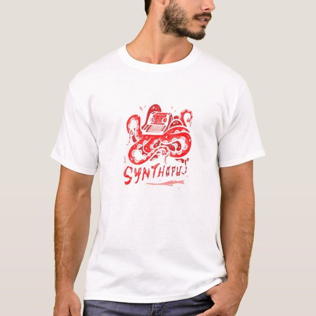 Camiseta Synthesizer Octopus Analog Dj Nerd Producer Daw Sy (Anverso)