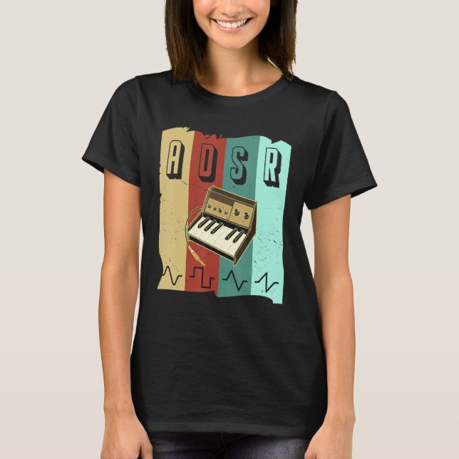 Camiseta Synthesizer Synth Keyboard Electronic Musicians Mo (Anverso)