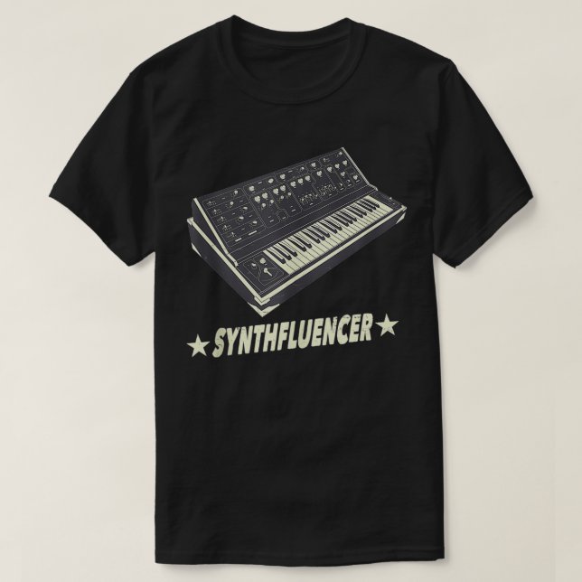 Camiseta Synthfluencer sintetizador analógico Synthfluencer (Diseño del anverso)