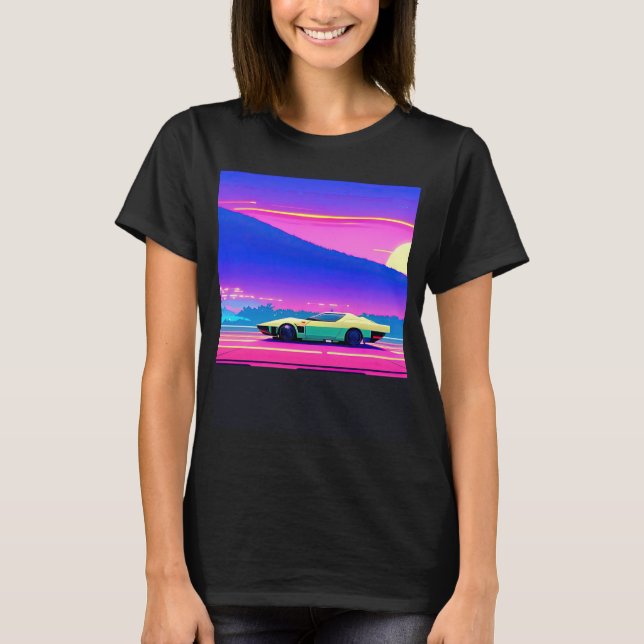 Camiseta Synthwave car outrun retrowave futuresynth (Anverso)