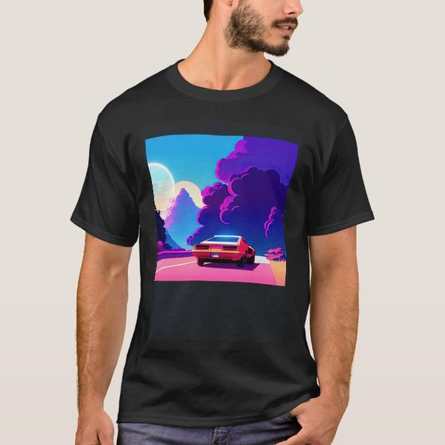 Camiseta Synthwave car outrun retrowave futuresynth (Anverso)