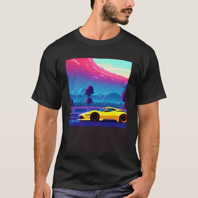 Camiseta Synthwave car outrun retrowave futuresynth (Anverso)