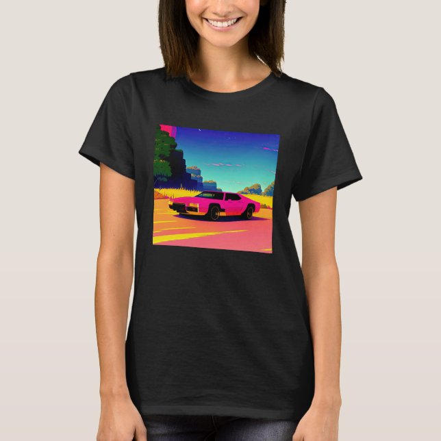 Camiseta Synthwave car outrun retrowave futuresynth (Anverso)