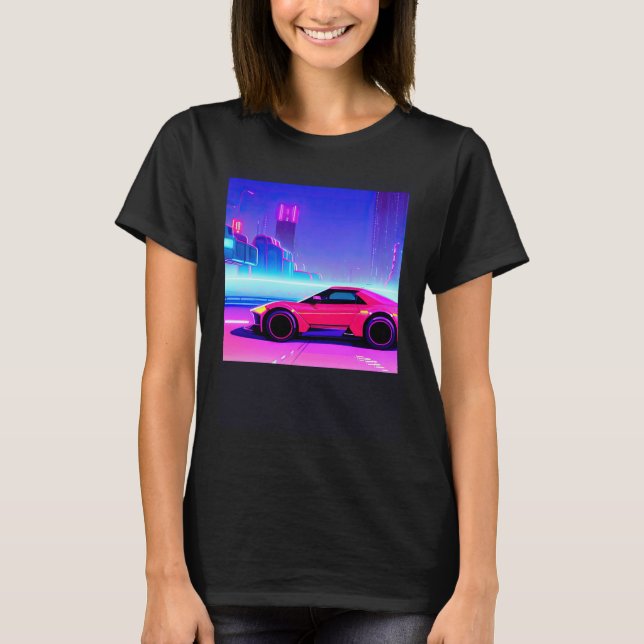 Camiseta Synthwave car outrun retrowave futuresynth (Anverso)