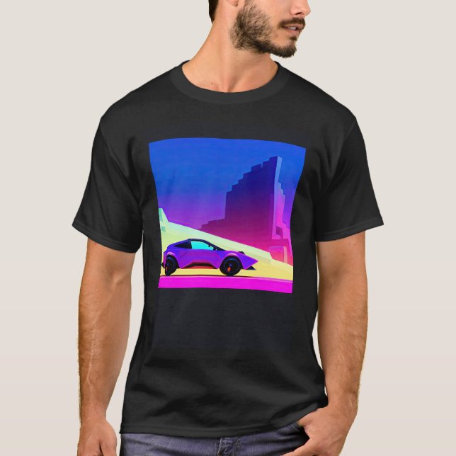 Camiseta Synthwave car outrun retrowave futuresynth (Anverso)