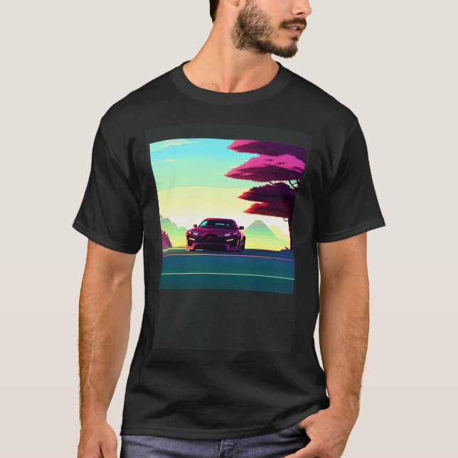 Camiseta Synthwave car outrun retrowave futuresynth (Anverso)