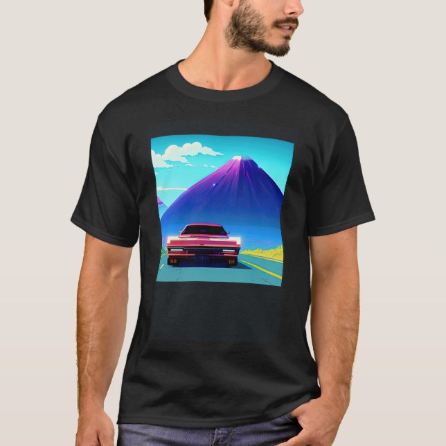 Camiseta Synthwave car outrun retrowave futuresynth (Anverso)