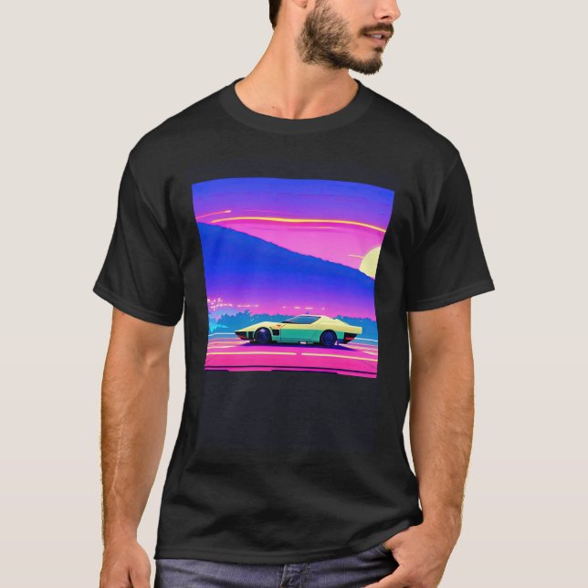 Camiseta Synthwave car outrun retrowave futuresynth (Anverso)