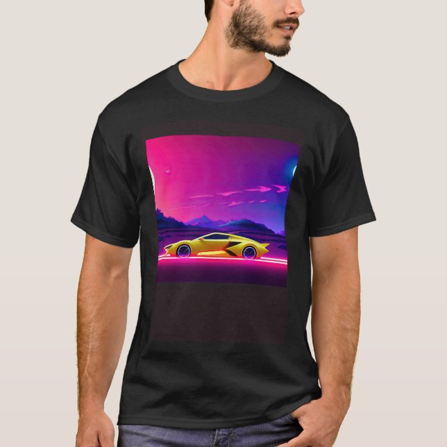 Camiseta Synthwave car outrun retrowave futuresynth (Anverso)