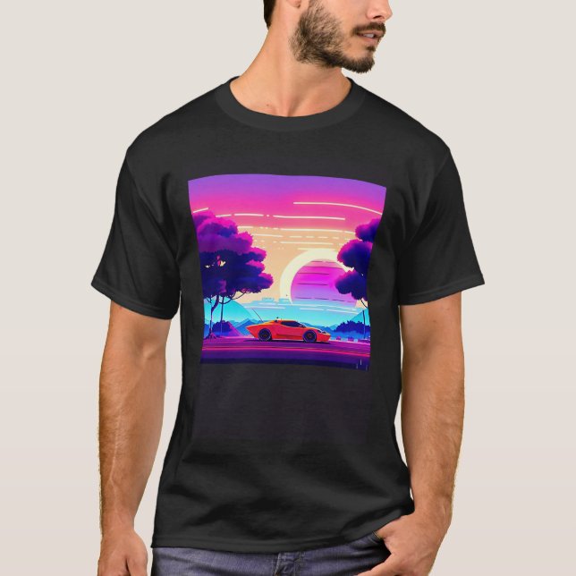 Camiseta Synthwave car outrun retrowave futuresynth (Anverso)