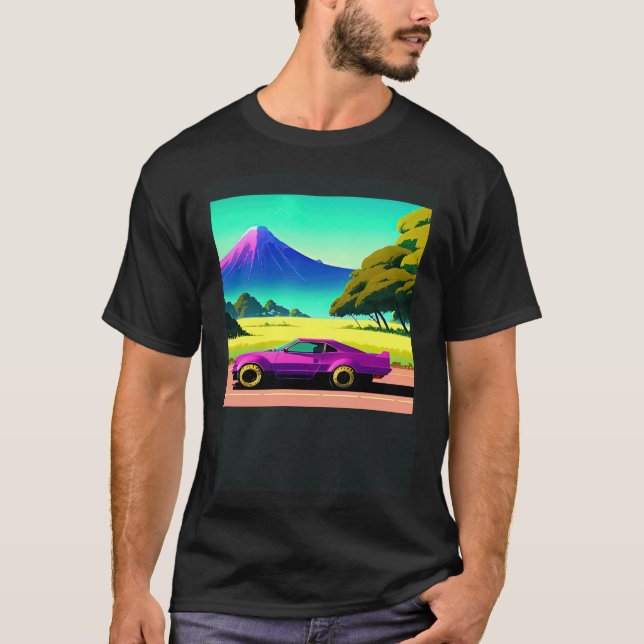 Camiseta Synthwave car outrun retrowave futuresynth (Anverso)