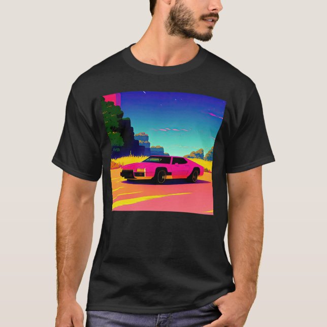 Camiseta Synthwave car outrun retrowave futuresynth (Anverso)