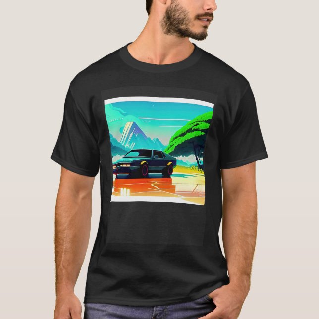 Camiseta Synthwave car outrun retrowave futuresynth (Anverso)