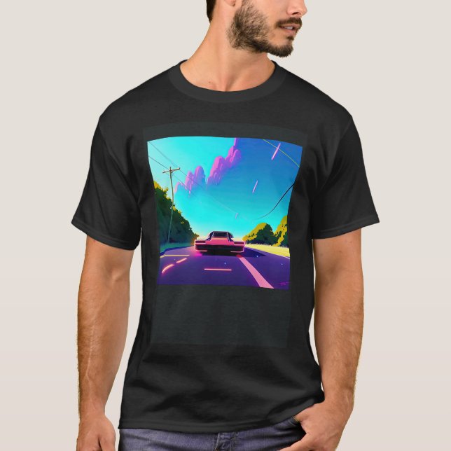 Camiseta Synthwave car outrun retrowave futuresynth (Anverso)