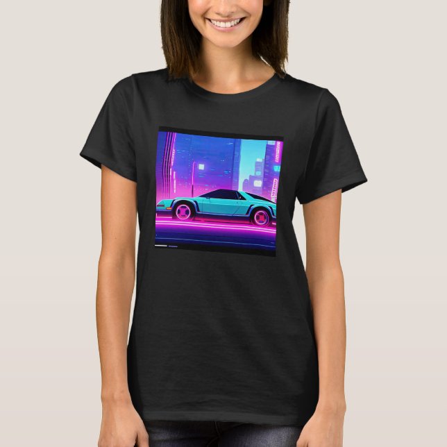 Camiseta Synthwave car outrun retrowave futuresynth (Anverso)