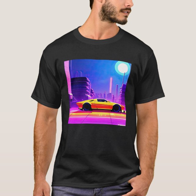 Camiseta Synthwave car outrun retrowave futuresynth (Anverso)