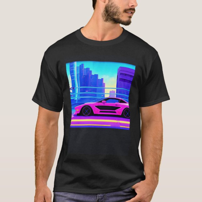Camiseta Synthwave car outrun retrowave futuresynth (Anverso)