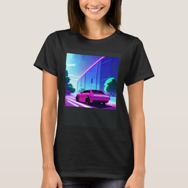 Camiseta Synthwave car outrun retrowave futuresynth sci fi  (Anverso)