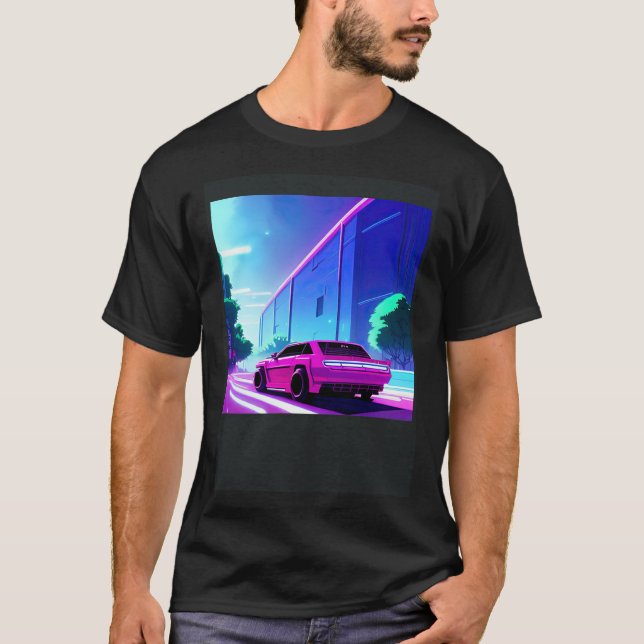 Camiseta Synthwave car outrun retrowave futuresynth sci fi  (Anverso)