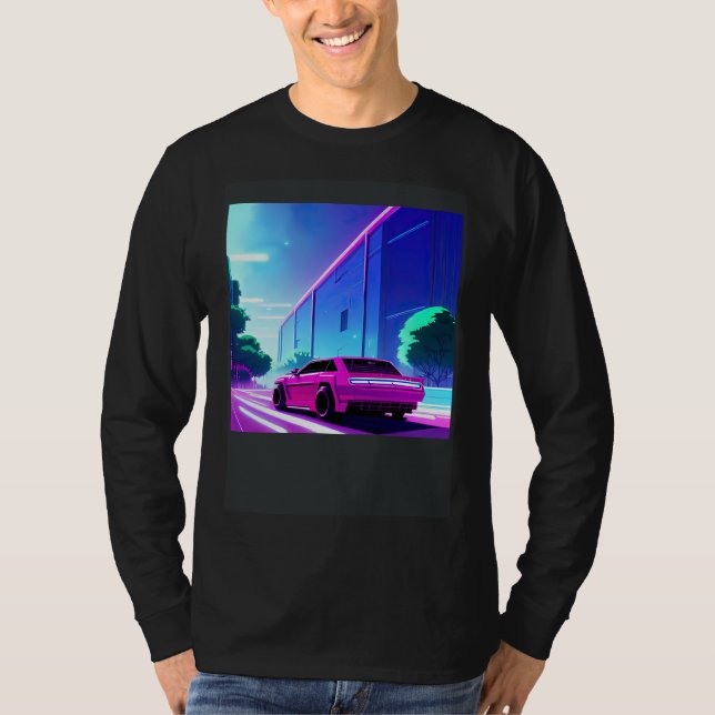 Camiseta Synthwave car outrun retrowave futuresynth sci fi  (Anverso)