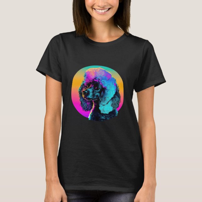 Camiseta Synthwave de los 80 y estética de caniche (Anverso)