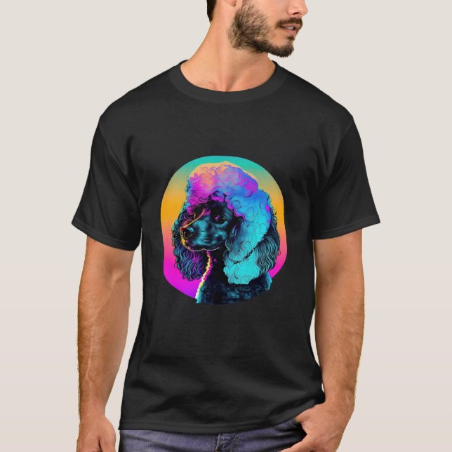 Camiseta Synthwave de los 80 y estética de caniche (Anverso)