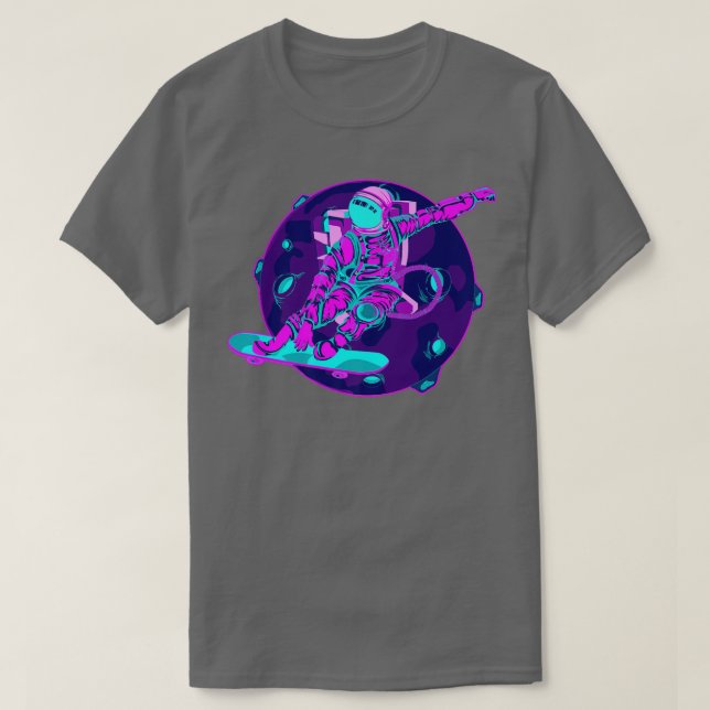 Camiseta Synthwave Moon Space 80s Vaporwave Skateboarding A (Diseño del anverso)