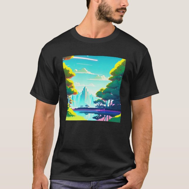 Camiseta Synthwave outrun retrowave futuresynth ciencia fic (Anverso)