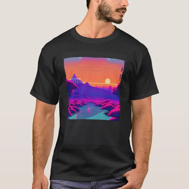 Camiseta Synthwave outrun retrowave futuresynth sci (Anverso)