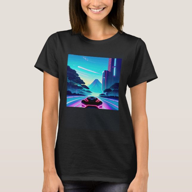 Camiseta Synthwave outrun retrowave futuresynth sci (Anverso)