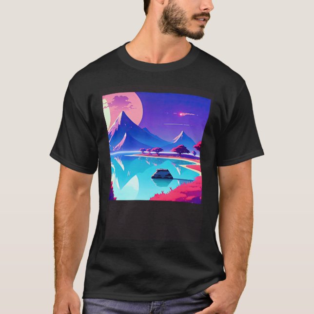Camiseta Synthwave outrun retrowave futuresynth sci 5 (Anverso)