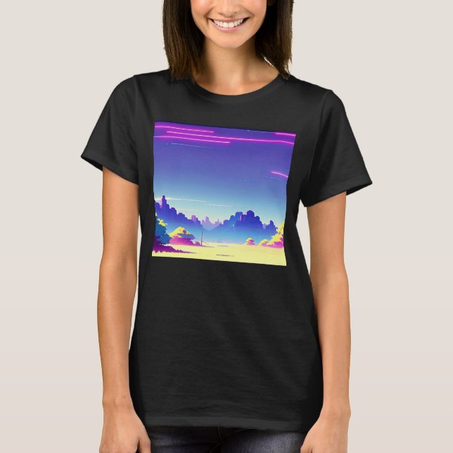 Camiseta Synthwave outrun retrowave futuresynth sci 76 (Anverso)