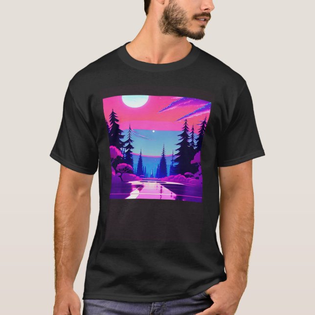 Camiseta Synthwave outrun retrowave futuresynth sci 9 (Anverso)