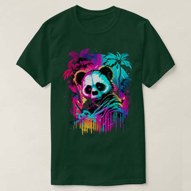 Camiseta Synthwave Panda Rare Panda Gráfico Cyberpunk Art (Diseño del anverso)