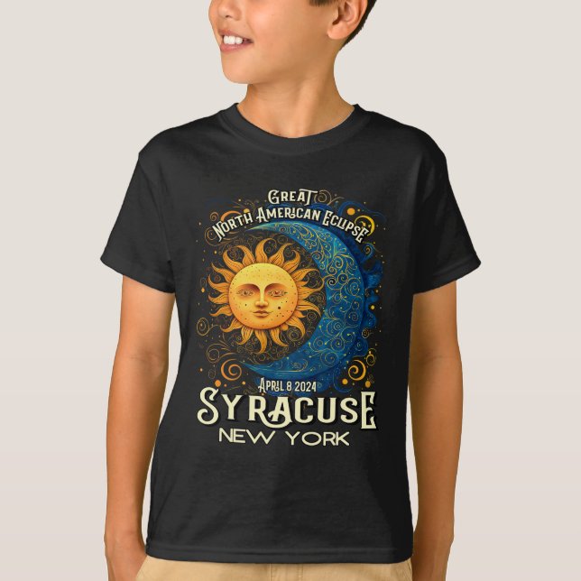 Camiseta Syracuse New York 2024 Eclipse Solar Total Celesti (Anverso)