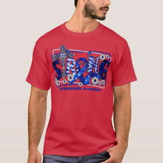 Camiseta Syringomyelia Awareness cross ribbon Fuerte hope l
