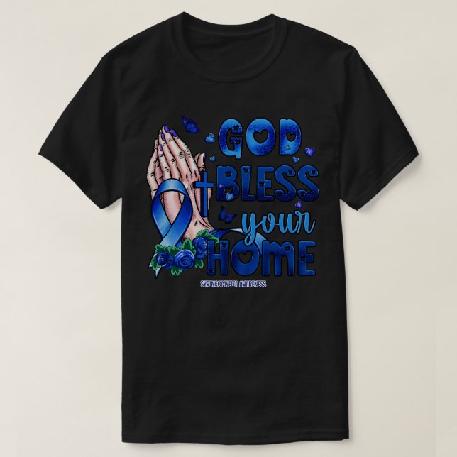 Camiseta Syringomyelia Conciencia dios bendiga la esperanza (Diseño del anverso)