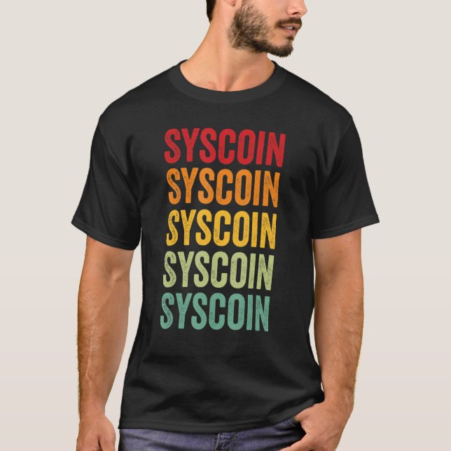 Camiseta Syscoin Cripto Rainbow Text Design (Anverso)