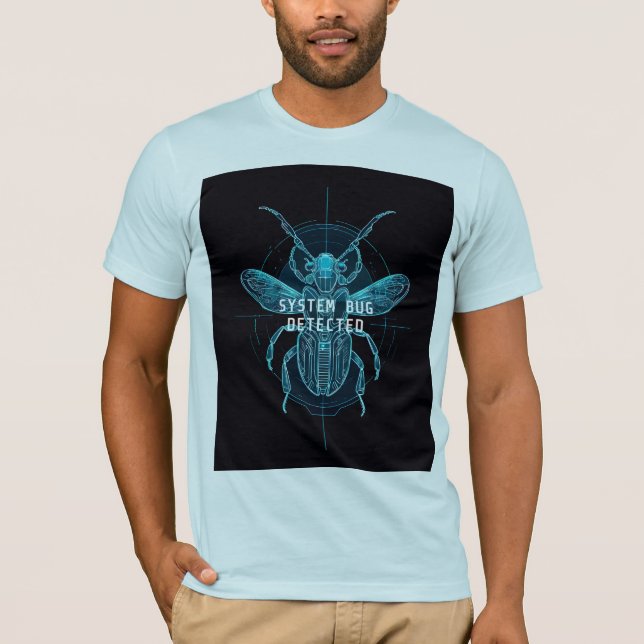 Camiseta System Bug Detected Funny Cybernetic Tech (Anverso)